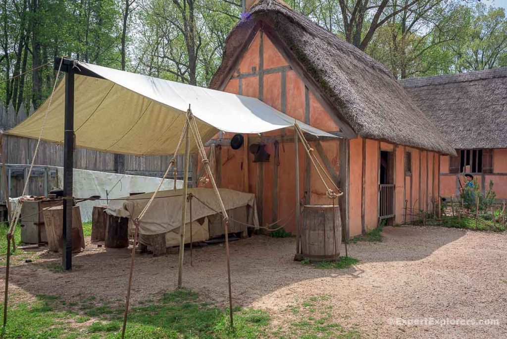 Thatched roof building, Jamestown Settlement, Virginia