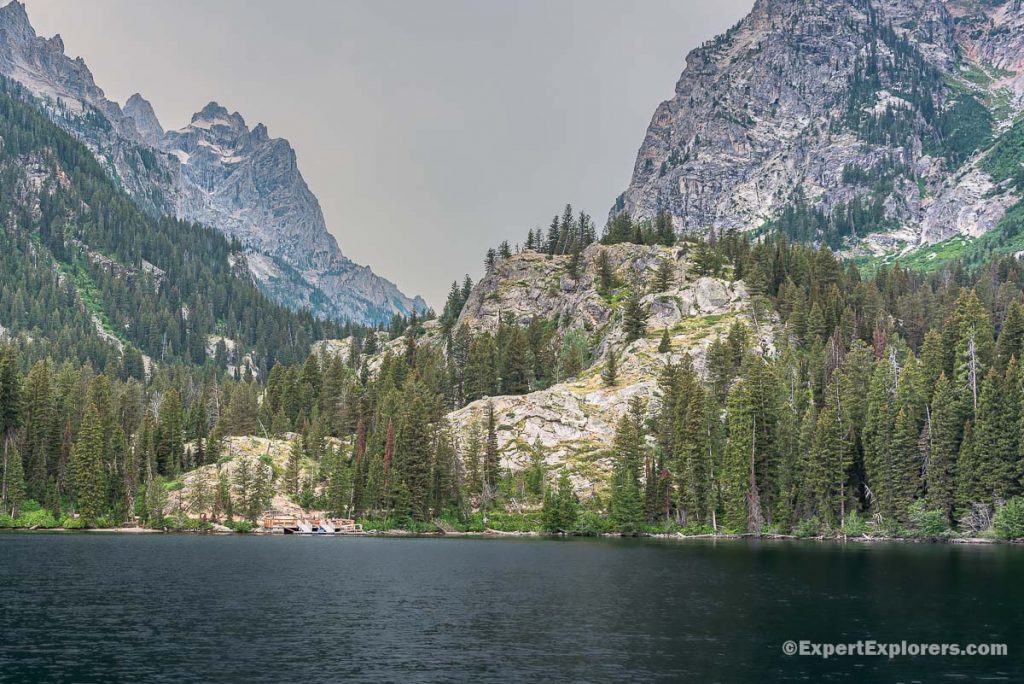 Boat dock and Inspiration Point, Jenny Lake, Grand Teton, Wyoming