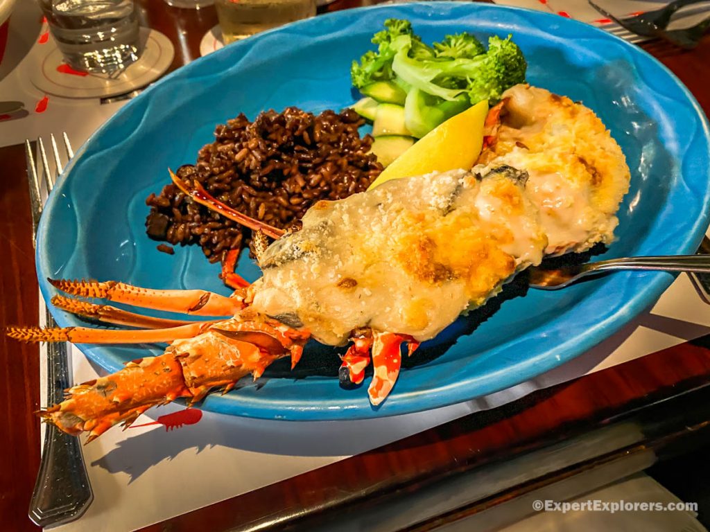Spiny lobster with Hoppin' John, Bermuda